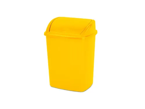Afvalbak met Swing deksel 15 Liter Geel