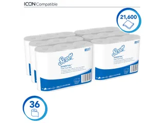 Toiletpapier Scott Essential 2-laags 600vel wit 8517 - 3