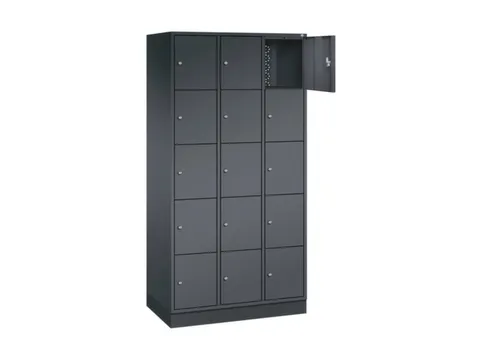 lockerkast,HxBxD 1950x920x500mm,3x5vakken,cil.-slot,sokkel