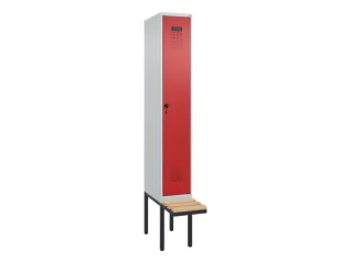 locker met bank,voor scheiding van kleding,HxBxD 2120x300x815mm,1vak - 2