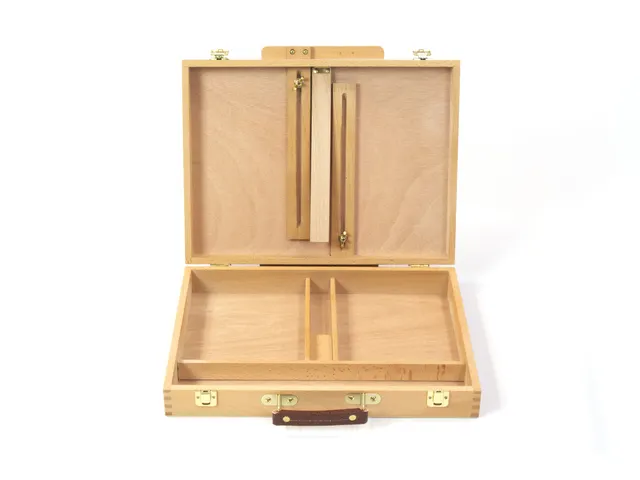 Boîte chevalet bois de hêtre Kangaro avec poignée. 40x30x7.5cm. Pou