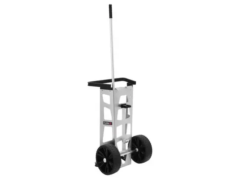 Veegwagen met vuilniszakhouder en apparaathouder