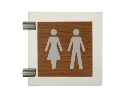 Premium Pictogram Glasslook Houtlook Dames Heren 150x150mm