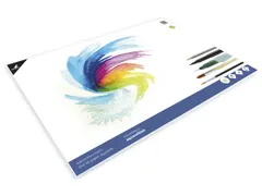 Blok aquarelpapier Kangaro A3 300gr 16 vel, roomwit 3 zijden gelijmd