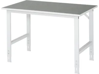 werkbank,HxBxD 760-1080x1250x800mm,houtblad,m. linoleumlaag - 1