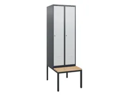 locker met bank,HxBxD 1950x600x815mm,2vak,vak B 300mm,cil.-slot