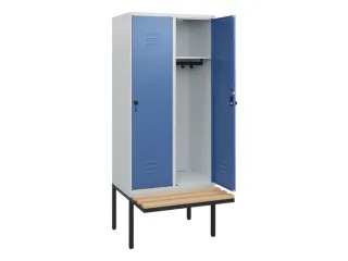 locker met bank,HxBxD 1950x800x815mm,2vak,vak B 400mm,draaigrendel - 2