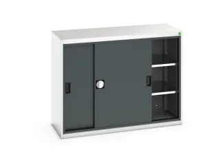 werkplaatskast 1000x1300x550mm 2xStalen bodem RAL7035 front RAL7016 - 1