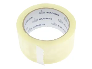 Verpakkingstape Raadhuis PP 48mmx66m transparant high tack low noise - 2