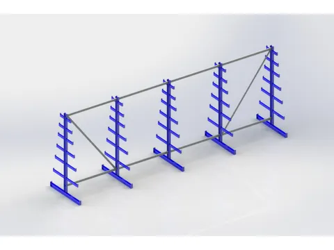 Draagarmstelling Dubbelzijdig 2000x5400x1090mm 7versch. Lange Armen