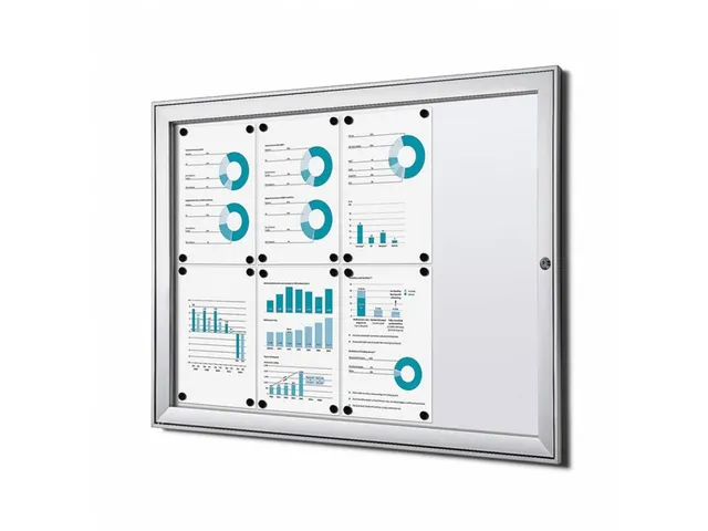 Vitrinebord Quantore luxe 8x A4 B1 gecertificeerd zilver