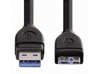 Micro USB 3.0 A naar B, 0.75 meter, Zwart