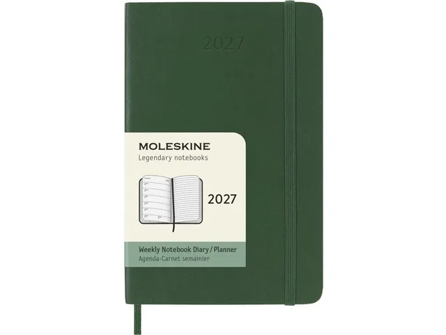 Agenda 2027 Moleskine 12M Weekly 7dag/1pagina pocket sc myrtle green