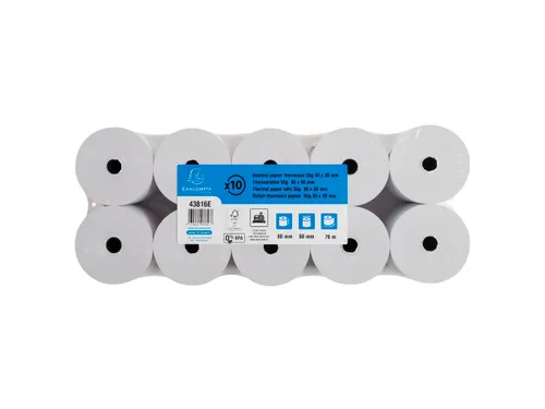 Thermische papierrollen voor kasregisters 1 laags 80x80x12mm