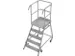bordestrap,verrijdbaar,bordes H 1,2m,5treden,aluminium,4zwenkwielen