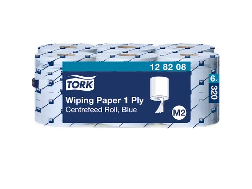 Tork 128208 M2 Wiping Poetspapier Advanced 1-laags Blauw 320m