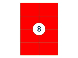 Etiket 105x74mm Fluor Rood 100 Vel - 2
