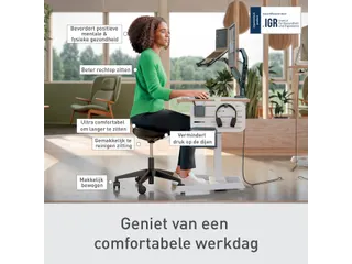 Zitkruk Leitz Ergo met wieltjes en comfortzitting 600x460x600mm zwart - 19