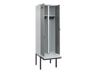 locker met bank,voor scheiding van kleding,HxBxD 2120x600x815mm,2vak - 1