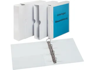 ringmap-set,1ringmap en 1verpakkingskarton,DIN A4,rug B 53mm,PVC,wit - 5
