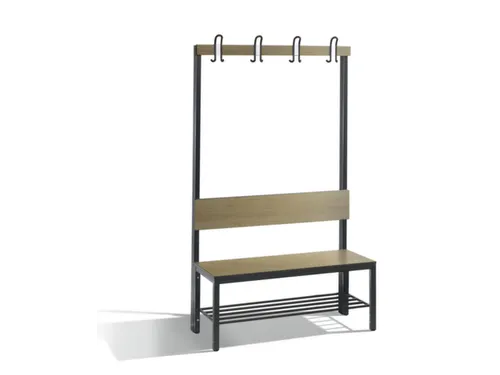 omkleedbank,HxLxD 1710x1000x407mm,HPL eiken-sereno,frame staal RAL7021