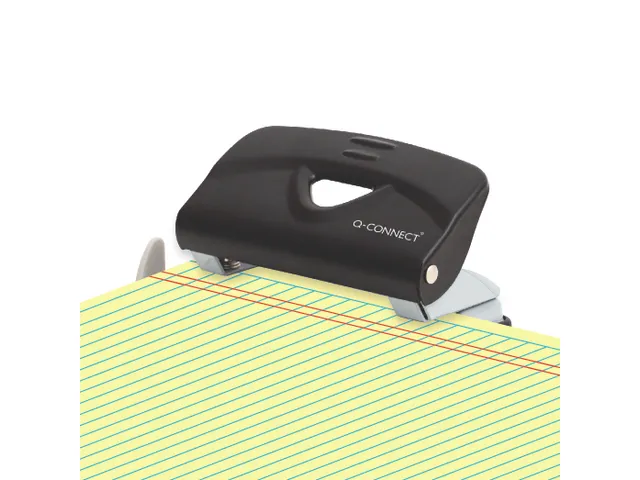 Q-CONNECT Light Duty perforator Metaal 2-gaats 10 vel Zwart