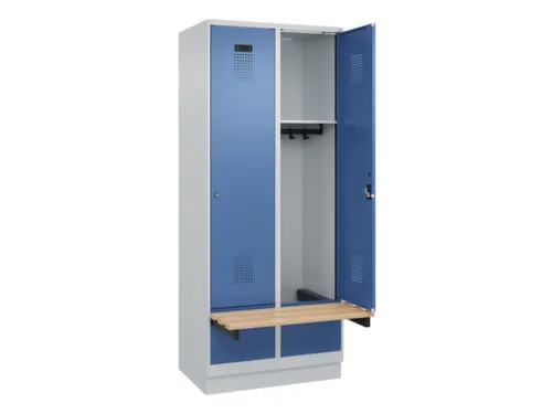 locker met bank,HxBxD 1950x800x815mm,2vak,vak B 400mm,cilinderslot