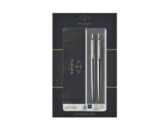 Stylo bille et portemine Parker Jotter Stainless Steel CT Medium 2 pi