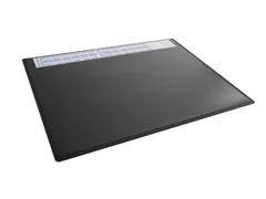 Schrijfonderlegger Zwart 650x500 mm met transparant afdekvel PP