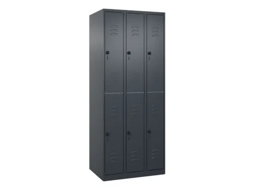 dubbeldekse locker,HxBxD 1850x750x500mm,3x2vak.,vak B 250mm