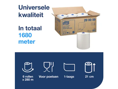 Tork 290059 H1 Matic Universal Handdoekrol Wit 1-laags 280m