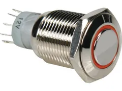 Ronde Metalen Drukknop Spdt 1NO 1NC - Oranje Ring