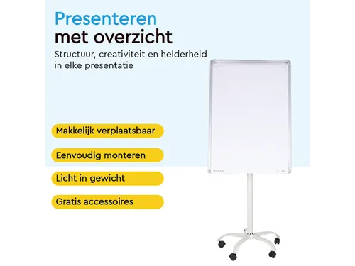 BRASQ Flipover Mobiel 70x100cm Magnetisch Wit inclusief accessoires
