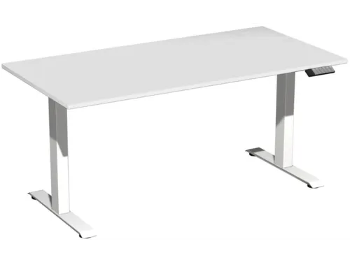 Elektrisch ihv bureau,HxBxD 630-1280x1600x800mm,blad lichtgrijs