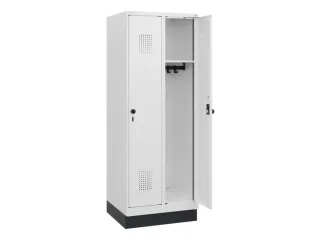 schoollocker,HxBxD 1630x600x500mm,2vak,vak B 300mm,draaigrendel,sokkel - 1