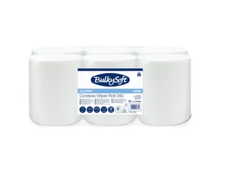 BulkySoft Midi Poetsrol 1-laags Cellulose coreless 280m 6 rollen - 1