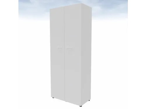 Garderobekast 2140x860x450mm 2 Legborden Kledingstang Romp/Front Wit