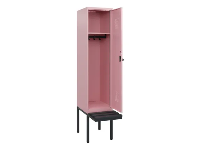 locker met bank,HxBxD 1950x400x815mm,1vak,vak B 400mm,draaigrendel