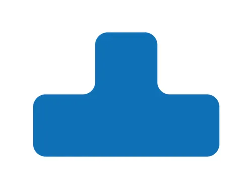 plaksymbool,T-vorm,markering HxB 100x150mm,polycarbonaat,blauw