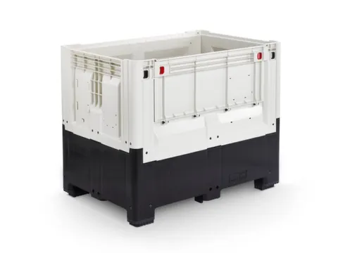 Palletbox,HxLxB 973x1200x800mm,695l,PE,zwart/ivoorkleurig