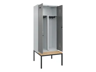 PBM-locker met bank,HxBxD 2120x800x815mm,2vak,vak B 400mm - 1