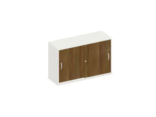 schuifdeurkast,HxBxD 770x1200x430mm,decor romp wit,decor front noten