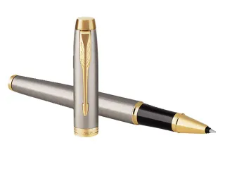Rollerpen Parker IM Brushed metal GT Finish Fijn Zwarte inkt - 6