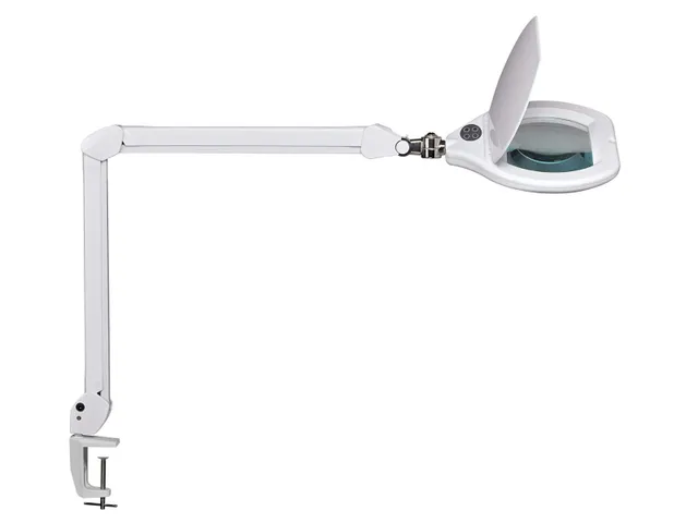 Loeplamp LED MAULcrystal Dimbaar Met Tafelklem Wit