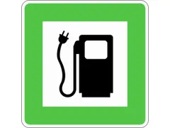 Wandbord,Elektrische Tankinstallatie,Aluminium,Groen/Wit/Zwart