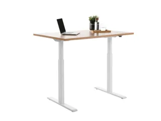 Elektrisch ihv bureau,HxBxD 700-1200x1200x800mm,blad beuken,T-voet wit - 4