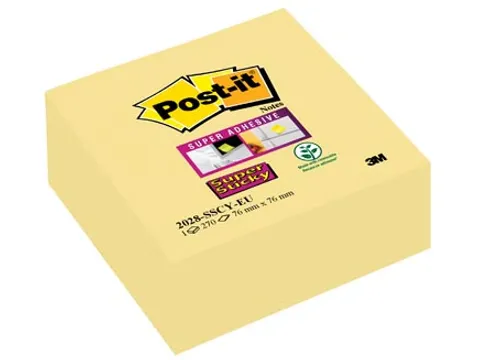 Super Sticky Notes Kanariegeel 76x76mm