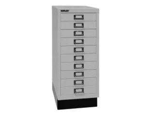 kantoor-ladekast HxBxD 670x279x380mm 10 laden romp lichtgrijs staal - 1