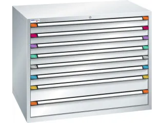 ladekast HxBxD 1000x1205x695mm 8laden RAL7035 front RAL7035 - 2