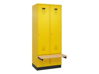 locker met bank,HxBxD 1950x800x815mm,2vak,vak B 400mm,cilinderslot - 2